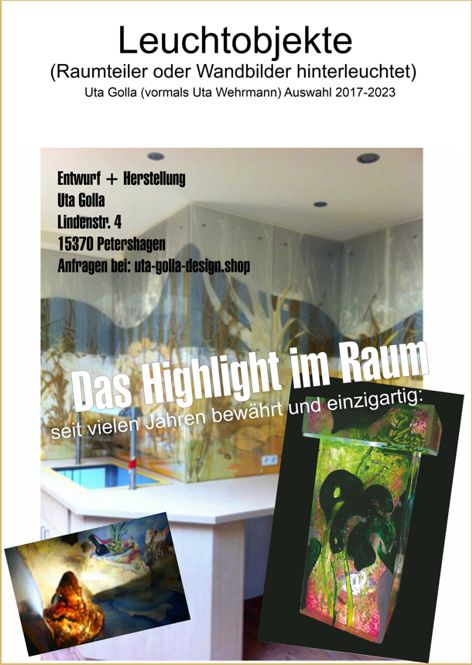 Hinterglasbilder und Trennwände, Uta Golla seit 1995